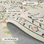 Runner Rug Washable Runners Kitchen Rugs Non Slip Neutral Floral Carpet Low Pile - Image 6