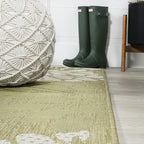 JONATHAN Y Floral Textured Weave Indoor Outdoor Area Rug 9X12 Green/Cream - Image 7