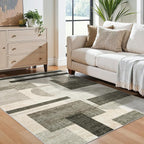 4x5 Washable Entryway Office Rug: Mid Century Modern Area Rugs Geometric Non by TOPRUUG