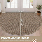 BEQHAUSE Dirt Trapper Door Mat 48" x 72" Half Circle Non Slip Washable Doormats - Image 2