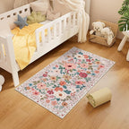 DUKINO 2x4 Rug for Entryway, Washable Kitchen Floral Runner Rug - Image 4