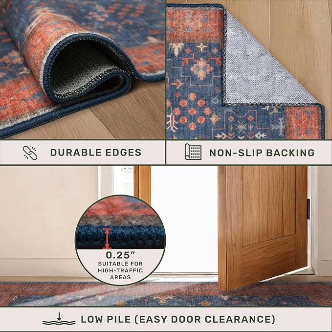 Hazo Haus Navy Blue Area Rug 5x7 Living Room Rug - Image 5