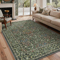 GENIMO Washable 4x6 Area Rug, Vintage Boho Floral Carpet, Soft Low-Pile by GENIMO