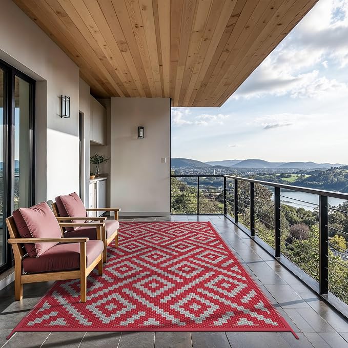 GENIMO Christmas Outdoor Rug for Patio Clearance, Lightweight Waterproof RV - Image 9