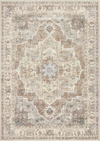 6x9 Washable Area Rug: Vintage Neutral Soft Non Slip Thin Large Floor Carpet - Image 9