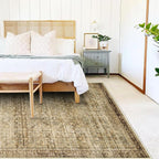CHAMPLANT 5x7 Washable Area Rug Vintage Brown Traditional Floor Cover Foldable - Image 2