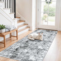 3x7 Washable Non-Slip Kitchen Runner Rug – Modern Abstract Neutral Beige & Gray by ZHXXUJ