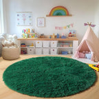 ONASAR Dark Green Round Area Rug 4ft, Soft Bedroom Circle Rugs - Image 4