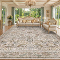 Washable Floral 10x12 Area Rug for Living Room by HazoHaus