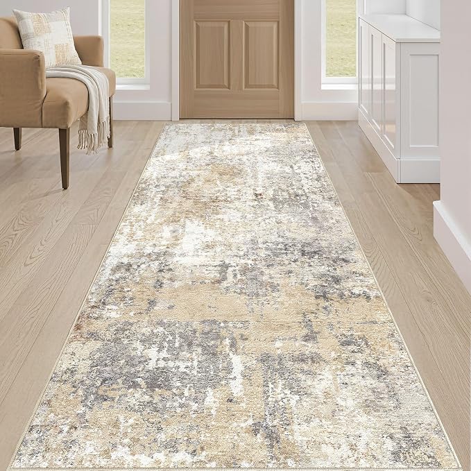 Runner Rug Kitchen Washable Rugs: 2x8 Non-Slip Abstract Soft Modern Stain - Image 4