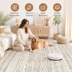 Nakagishi Area Rug Living Room Rugs: 7x9 Large Soft Machine Washable Boho - Image 3