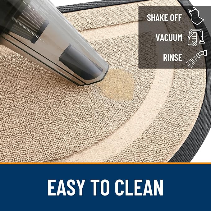 OLANLY Half Circle Door Mat Indoor Outdoor Entrance Welcome, Waterproof - Image 6