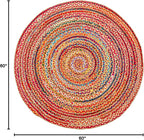 Hausattire Bohemian Braided Rug 5' Round - Image 2