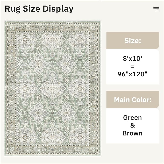 Soalmost 8x10 Area Rugs, Washable Rugs, Large Stain Resistant Area Rug - Image 5