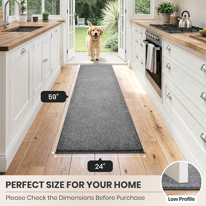 PURRUGS Dirt Trapping Door Mat 24" x 59", Non-Slip Machine Washable Entry Rug - Image 8