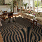 Lahome Modern Geometric Easy Jute Carpet, 6x9 Area Rugs - Image 6