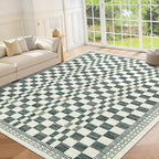 GarveeHome 5x7 Washable Rug for Living Room Contemporary Sage Green Geometric - Image 8
