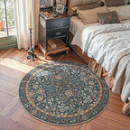 jinchan Zenith Round Rug 5ft Area Rug Soft 5'Round Floral Aesthetic Rug - Image 2