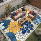 GENIMO Indoor Outdoor Area Rug 10'x14', Machine Washable Rugs - Image 6