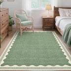 GarveeHome Scalloped 3x5 Rug Washable Non-Slip Low-Pile Indoor Rugs - Image 4