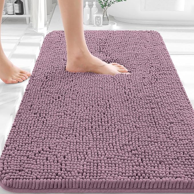 OLANLY Bathroom Rugs 30x20, Extra Soft Absorbent Chenille Bath Rugs, Rubber by OLANLY