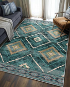 BESTSWEETIE Area Rug 4x6 Rug Machine Washable Non-Slip Low Pile Print Pattern by BESTSWEETIE