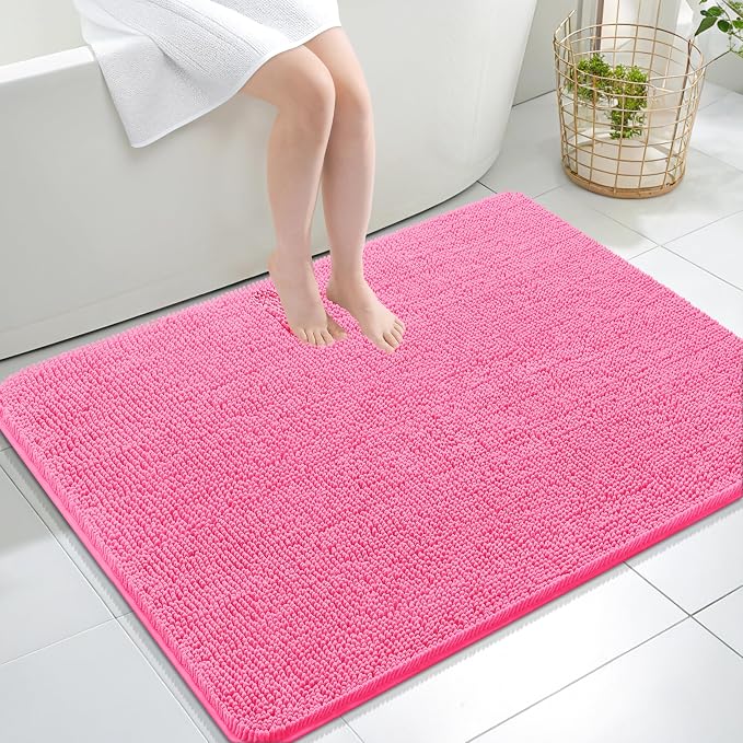 OLANLY Large Bathroom Rugs 40x32, Extra Soft Absorbent Chenille Bath Rugs by OLANLY