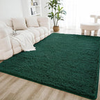 Litanika 9x12 Shag Area Rug for Living Room Bedroom, Emerald Dark Green High by Litanika