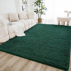 Litanika 5x8 Shag Area Rug for Living Room Bedroom, Emerald Dark Green High by Litanika