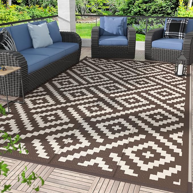 GENIMO 5'x8' Outdoor Rug Waterproof, Reversible Mats, Outdoor Area Rug by GENIMO