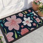Front Door Mat, Heavy Duty Non-Slip Rubber Dirt Trapper, Quick-Dry Low-Profile by WELDUN