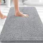 OLANLY Bathroom Rugs 35x24, Extra Soft Absorbent Chenille Bath Rugs, Rubber by OLANLY