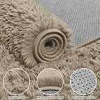 4x6 Area Rugs for Living Room Rug: Soft Fluffy Shag Gray Camel Rugs for Bedroom - Image 8