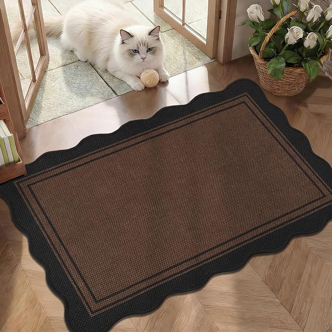 Easy Jute Kitchen Rug 2x3 Front Door Mat Washable Non Slip Entryway Rug - Image 2