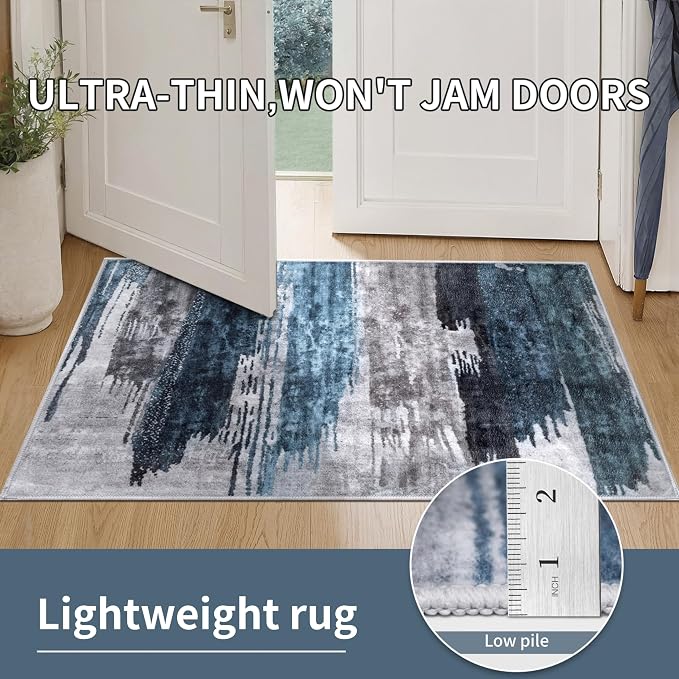 Ciicool Modern Abstract Area Rug 2x3 Washable Small Entryway Rug, Non-Slip Low - Image 6