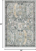 Madane Washable Area Rug 2x3, Small Entryway Rug Non-Slip Vintage Door Mat - Image 2