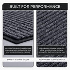 4 Pack Grey Commercial Door Mat 3'x6' Heavy Duty Industrial Floor Mat - Image 7