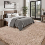 8x10 Area Rugs for Living Room Bedroom: Camel Soft Fluffy Shag Upgrade Non-Slip - Image 2