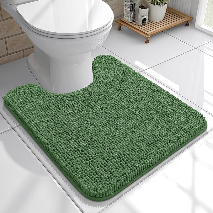OLANLY Toilet Rugs U-Shaped 20x20, Extra Soft Absorbent Chenille Contour by OLANLY