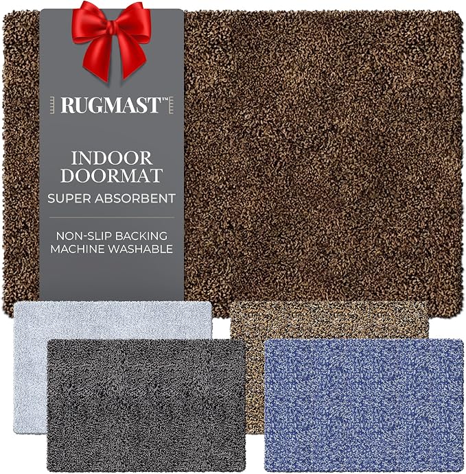 Premium Microfiber Indoor Door Mat – 20"x30" Washable Entry Mat, Waterproof by RugMast