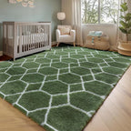 ONASAR 6x9 Area Rugs for Living Room Bedroom, Large Fluffy Olive Green and - Image 7