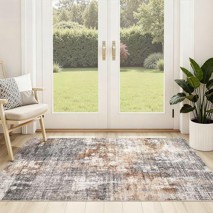 DMOYEST Washable Area Rug: 3x5 ft Abstract Small Rugs - Image 4
