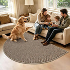 BEQHAUSE Dirt Trapper Door Mat 48" x 72" Half Circle Non Slip Washable Doormats - Image 3