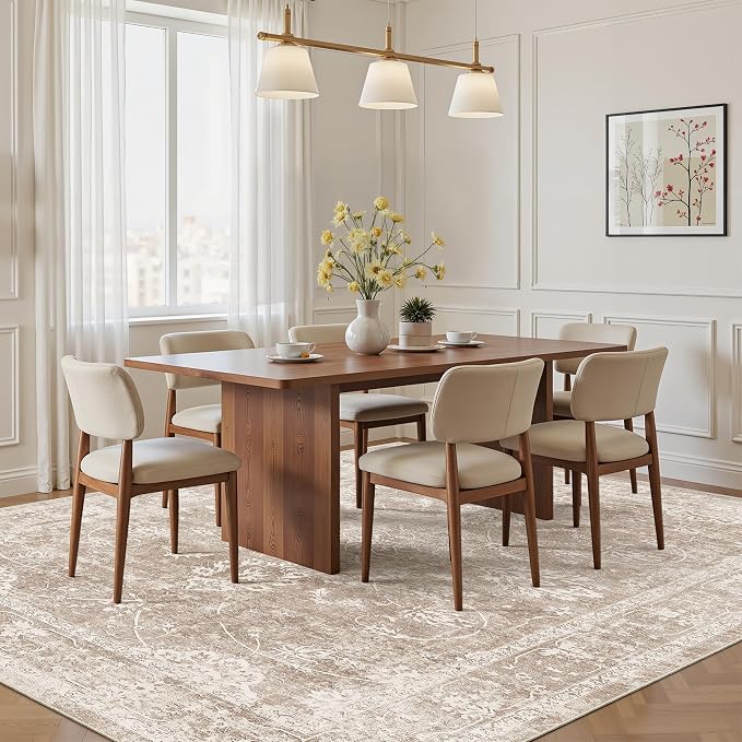 Madane Washable 7x9 Area Rugs for Living Room, Vintage Natural Rug - Image 3