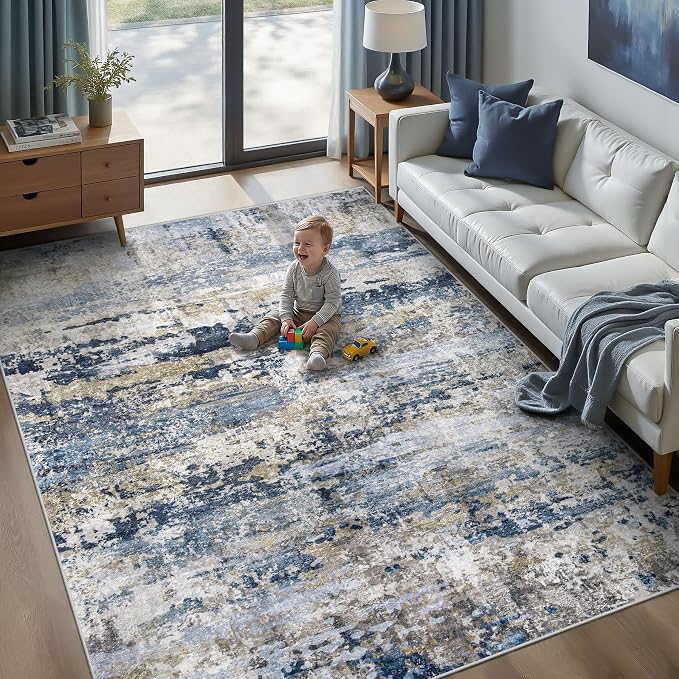 pmtsns Area Rugs 6x9 for Living Room: Washable Rug Modern Abstract Neutral Soft by pmtsns