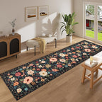 DUKINO Runner Rug for Hallway, 2.6x10 Washable Floral Long Kitchen Rug - Image 3