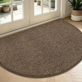 BEQHAUSE Dirt Trapper Door Mat 36" x 60" Half Circle Non Slip Washable Doormats by BEQHAUSE