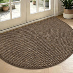 BEQHAUSE Dirt Trapper Door Mat 36" x 60" Half Circle Non Slip Washable Doormats by BEQHAUSE