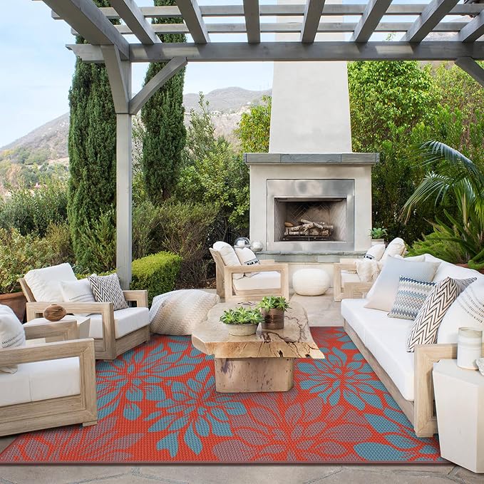 GENIMO Outdoor Rug Waterproof for Patio Decor, Large Area Rugs Mats for RV - Image 3