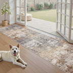DMOYEST Washable Runner Rug for Hallway: 2.6x12 Neutral Modern Abstract Low - Image 3